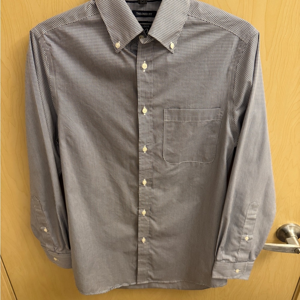Jos A Bank Men’s 1905 Navy Collection Tailored Button Down Shirt - Navy